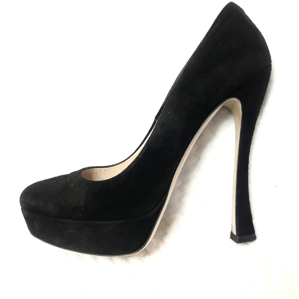 Auc Miu Miu Black Calzture Dona Suede Pumps 7 - Picture 1 of 7